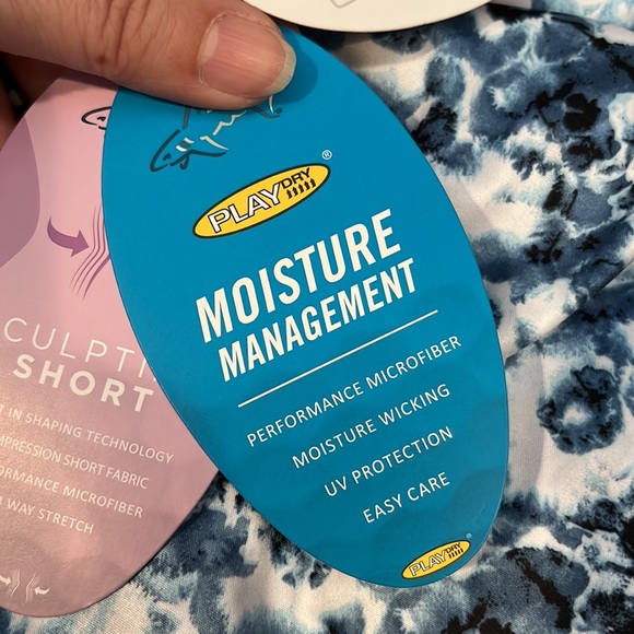 Gymshark blue white floral skort layered front 3 pockets 28 inch waist size 6 - Picture 8 of 14